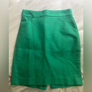 J. Crew Green Pencil Skirt
